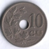 Монета 10 сантимов. 1904 год, Бельгия (Belgique).