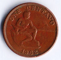 Монета 1 сентаво. 1962 год, Филиппины.
