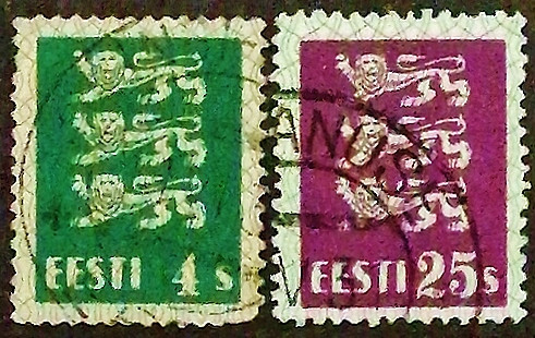 Набор марок (2 шт.). "Герб". 1929 год, Эстония.