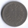 Монета 10 пфеннигов. 1888 год (A), Германская империя.
