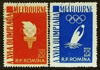 Набор почтовых марок (2 шт.). "Летние Олимпийские игры - Мельбурн`1956". 1961 год, Румыния.