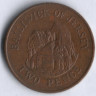 Монета 2 пенса. 1986 год, Джерси.