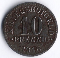 Нотгельд 10 пфеннигов. 1918 год, Брауншвейг.