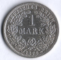 Монета 1 марка. 1876 год (G), Германская империя.