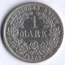 Монета 1 марка. 1876 год (G), Германская империя.