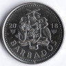 Монета 25 центов. 2018 год, Барбадос.