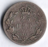 Монета 25 эре. 1856(ST) год, Швеция.