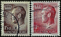 Набор почтовых марок (2 шт.). "Великий герцог Жан". 1966 год, Люксембург.