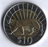 10 песо. 2011 год, Уругвай.