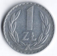 Монета 1 злотый. 1981 год, Польша.