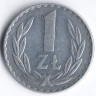 Монета 1 злотый. 1981 год, Польша.