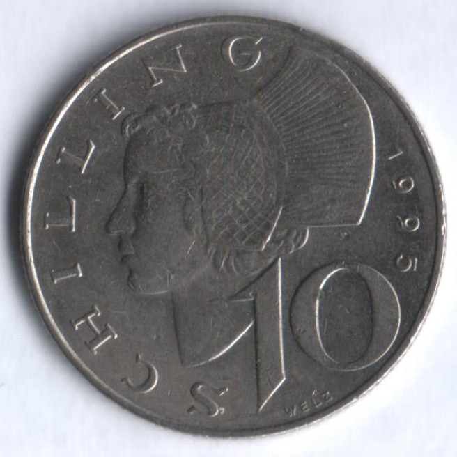 Монета 10 шиллингов. 1995 год, Австрия.