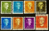 Набор марок (8 шт.). "Королева Юлиана". 1949 год, Нидерланды.
