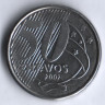 Монета 50 сентаво. 2002 год, Бразилия. Хосе Паранхос.
