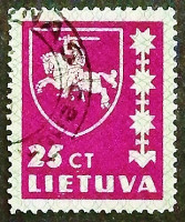 Почтовая марка. "Государственный герб". 1937 год, Литва.