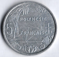 Монета 5 франков. 1982 год, Французская Полинезия.