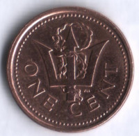Монета 1 цент. 1987 год, Барбадос.