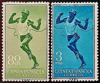 Набор марок (2 шт.). "Стандарт - Бег". 1958 год, Испанская Гвинея.
