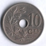 Монета 10 сантимов. 1905 год, Бельгия (Belgique).