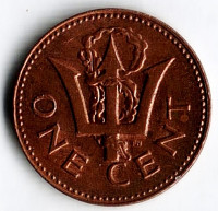 Монета 1 цент. 1982 год, Барбадос.