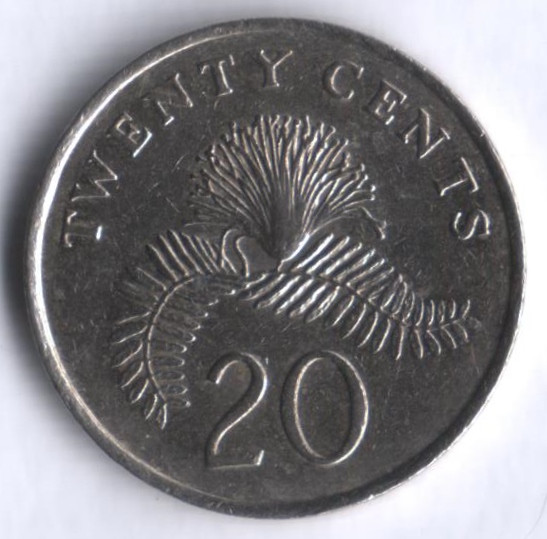 20 центов. 1985 год, Сингапур.