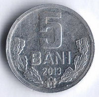 Монета 5 баней. 2013 год, Молдова.