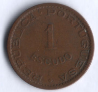 Монета 1 эскудо. 1968 год, Мозамбик (колония Португалии).