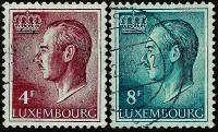 Набор почтовых марок (2 шт.). "Великий герцог Жан". 1971 год, Люксембург.