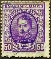 Почтовая марка (50 c.). "Боливар". 1913 год, Венесуэла.