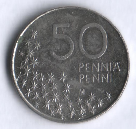50 пенни. 1992 год, Финляндия.