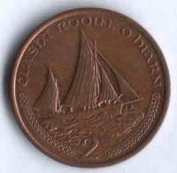 Монета 2 пенса. 2000(AA) год, Остров Мэн.