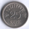 Монета 25 эре. 1956 год, Норвегия.