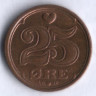 Монета 25 эре. 1995 год, Дания. LG;JP;A.