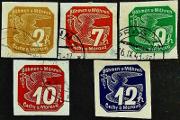 Набор почтовых марок (5 шт.). "Газетные марки". 1939 год, Богемия и Моравия.
