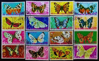 Набор почтовых марок (16 шт.). "Бабочки". 1975 год, Экваториальная Гвинея.