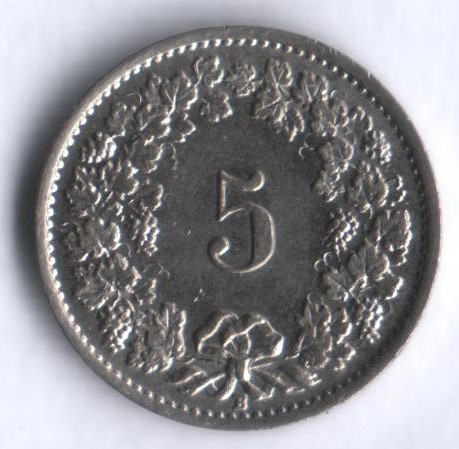 5 раппенов. 1939 год, Швейцария.