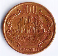 Монета 100 гуарани. 2004 год, Парагвай.