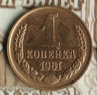 Монета 1 копейка. 1961 год, СССР. Шт. 1.21.