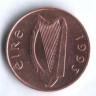 Монета 1 пенни. 1993 год, Ирландия.