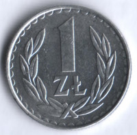 Монета 1 злотый. 1986 год, Польша.
