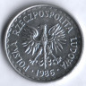 Монета 1 злотый. 1986 год, Польша.