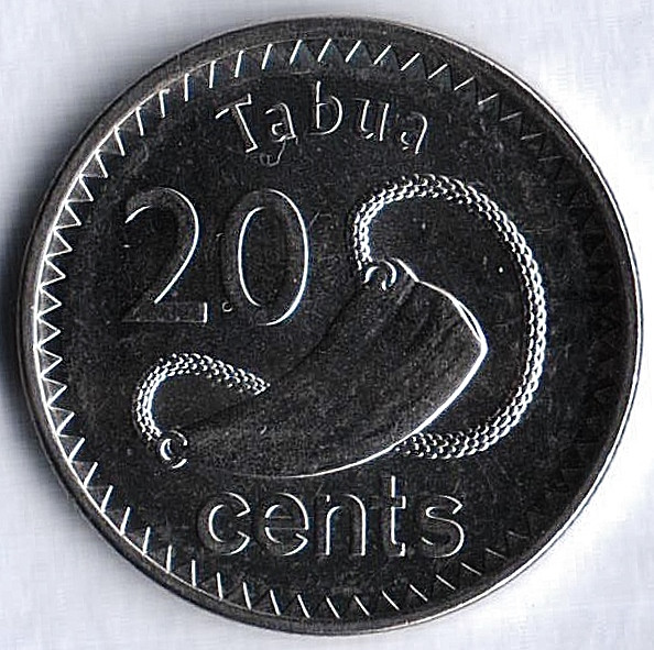 Монета 20 центов. 2013 год, Фиджи.