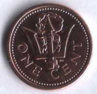 Монета 1 цент. 1989 год, Барбадос.