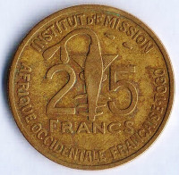 Монета 25 франков. 1957 год, Французская Западная Африка.