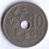 Монета 10 сантимов. 1906 год, Бельгия (Belgique).
