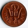 Монета 1 цент. 1990 год, Барбадос.