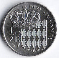 Монета 1/2 франка. 1977 год, Монако.