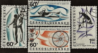 Набор почтовых марок (4 шт.). "Спорт-1967". 1967 год, Чехословакия.