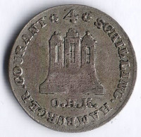 Монета 4 шиллинга. 1797 год, Гамбург.