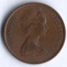 Монета 1 цент. 1970 год, Бермудские острова.